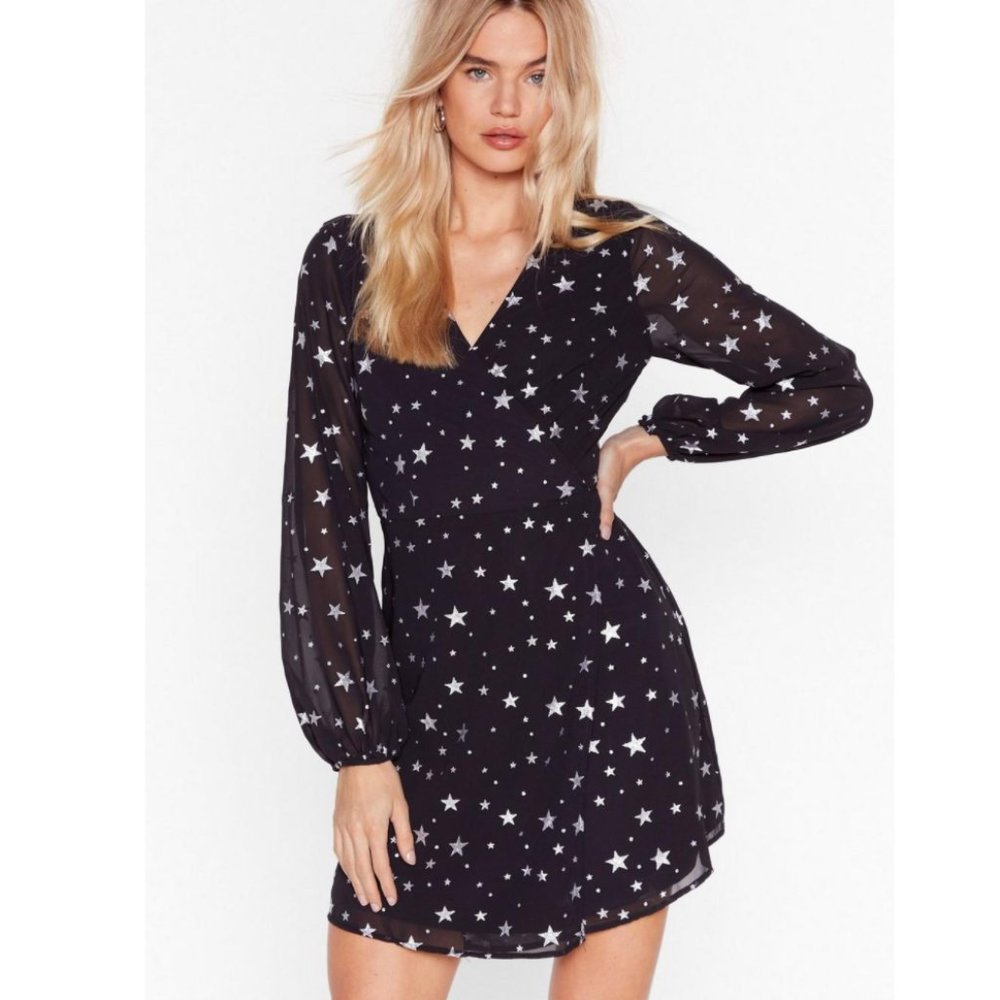 Enchanted Star Wrap Mini Dress